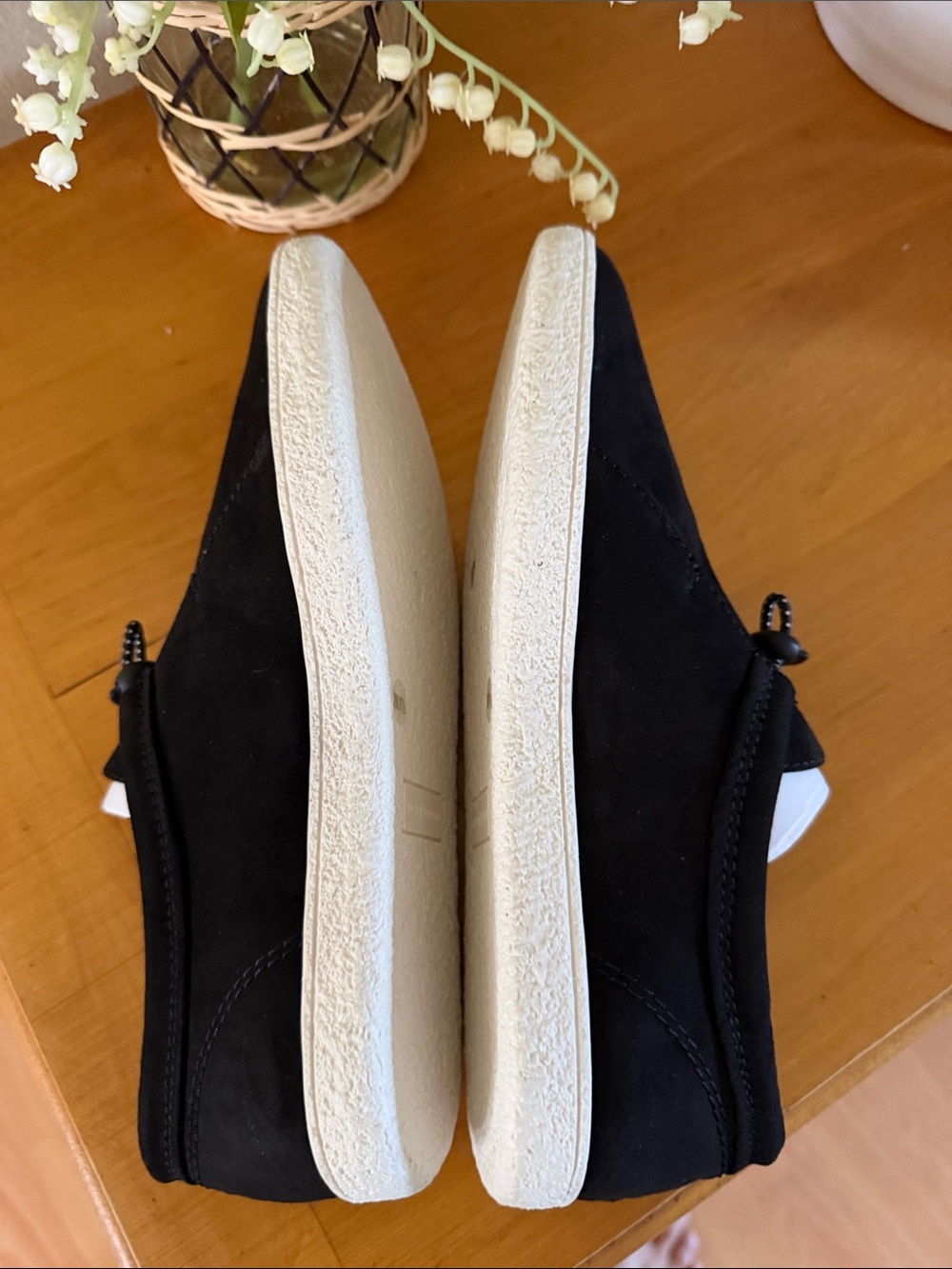 Lucky Brand Black Suede Slip-On Sneakers with White Sole - Picture 8 of 13
